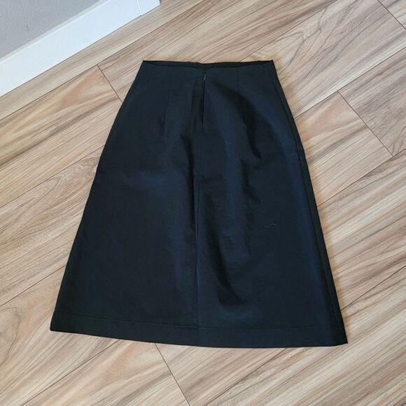 Pier Antonio Gaspari Italy Straight Mid Length Stretch Skirt in Black - Picture 7 of 10
